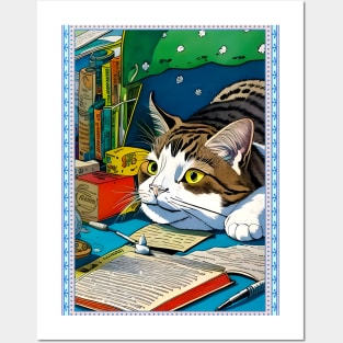 Funny Lazy Bored Cat Posters and Art
